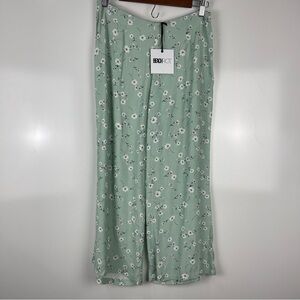 NEW Beach Riot Celine Pants Floral Mint Straight Leg Size Medium Cropped